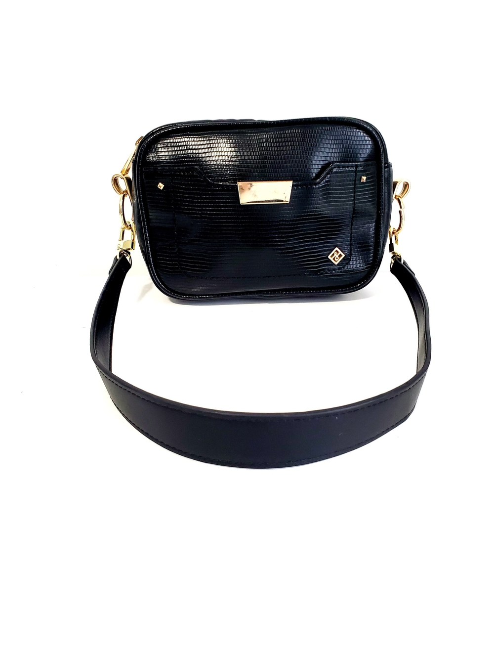 Call It Spring Black Mini Crossbody with Gold Hardware